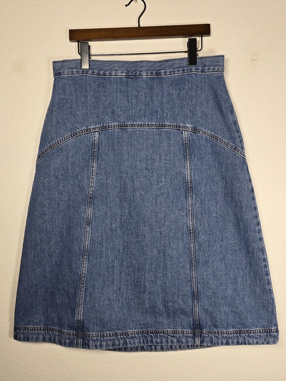 Old Navy Drapey Denim High-Rise Western Mid Bekkah Midi Skirt Size 12